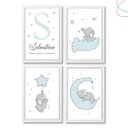 Ver imagem 4 de Quadros Decorativos Infantil Elefantinho Nuvem Estrela:branca