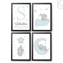 Ver imagem 6 de Quadros Decorativos Infantil Elefantinho Nuvem Estrela:branca
