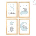 Ver imagem 5 de Quadros Decorativos Infantil Elefantinho Nuvem Estrela:branca