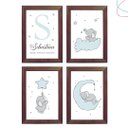 Ver imagem 3 de Quadros Decorativos Infantil Elefantinho Nuvem Estrela:branca