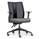 Ver imagem 1 de Cadeira de Escritório Giratória Diretor Flow F02 Base Preta Linho Cinza Escuro - Lyam Decor