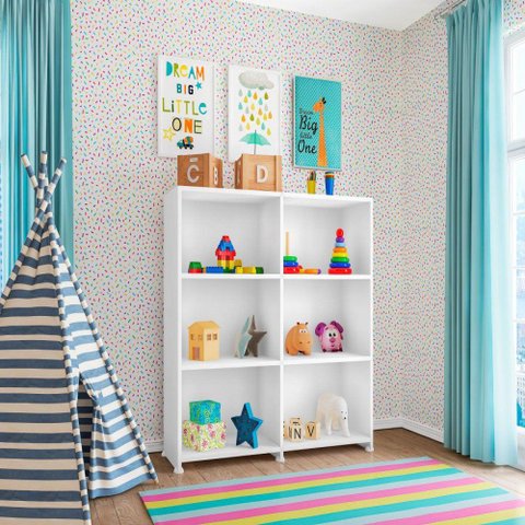 Estante Infantil 6 Nichos Marrocos Casa Moderna
