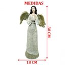 Ver imagem 2 de Estatueta Anjo Pombinha Branca Natal Enfeite em Resina 38cm