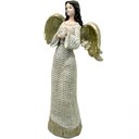 Ver imagem 3 de Estatueta Anjo Pombinha Branca Natal Enfeite em Resina 38cm