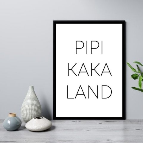Quadro para Banheiro com Frase Divertida 33x24cm - com Vidro:madeira Preta