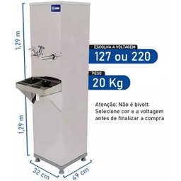 Bebedouro Industrial Coluna 25 L 1 Torneira 1 Jato Aço Inox 127V - 2