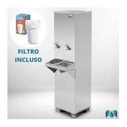 Bebedouro Industrial Coluna 25 L 1 Torneira 1 Jato Aço Inox 127V - 1