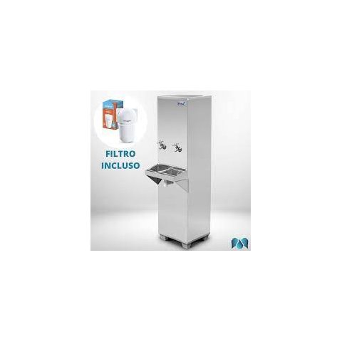 Bebedouro Industrial Coluna 25 L 1 Torneira 1 Jato Aço Inox 127V