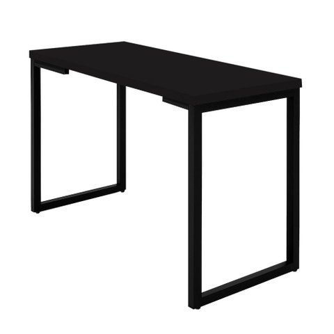 Mesa para Computador Industrial Preto 120cm Base Metálica Preta - Vallisa Decor
