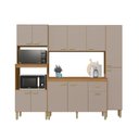 Ver imagem 2 de Cozinha Modulada Compacta Fidelitá Mariana 4 Peças 220cm 12 Portas 1 Gavetas com Tampo Freijó/