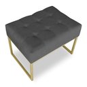 Ver imagem 4 de Puff Lisa Suede Grafite Base Metálica Industrial Dourado