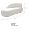 Divã Recamier Curvo Luna 140cm Lado Esquerdo Bouclé Branco - Amarena Móveis - 3