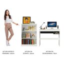 Ver imagem 6 de Escrivaninha Madesa Rubi + Estante Livreiro 6907 - Branco