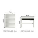 Ver imagem 4 de Escrivaninha Madesa Rubi + Estante Livreiro 6907 - Branco