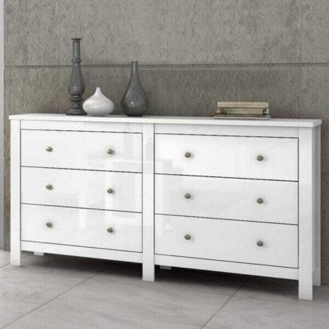 Cômoda Horizontal Maggiore New 6 Gavetas Lopas Branco