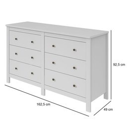 Cômoda Horizontal Maggiore New 6 Gavetas Lopas Branco - 3