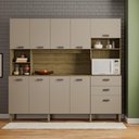Ver imagem 1 de Armario de Cozinha Compacta 10 Portas 2 Gavetas Toronto - Freijó/vanilla