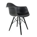 Ver imagem 1 de Conjunto 3 Cadeiras Eames com Braço Preta - Pés em Polipropileno