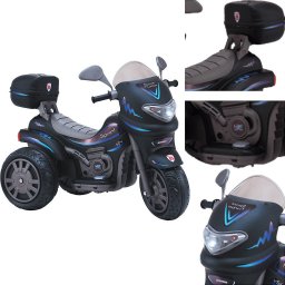Moto Eletrica Biemme Sprint Turbo 12v com Capacete Preta Boy - 2