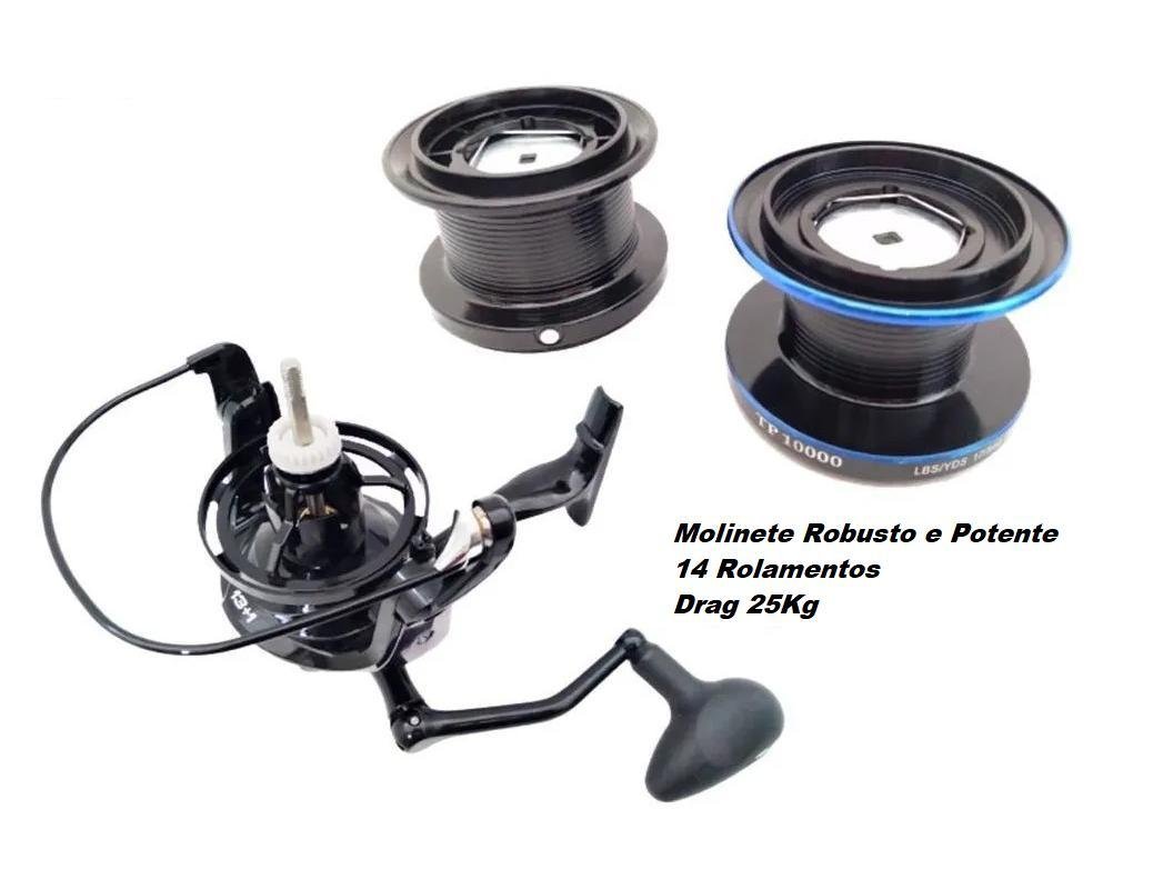 Molinete Pesca Praia Tp 10000 -14 Rolamentos Drag:25kg - 8