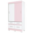 Ver imagem 3 de Guarda-roupa Solteiro 2 Portas de Correr 4 Gavetas Flex Color Briz