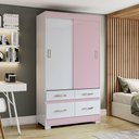 Ver imagem 2 de Guarda-roupa Solteiro 2 Portas de Correr 4 Gavetas Flex Color Briz
