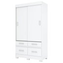Ver imagem 4 de Guarda-roupa Solteiro 2 Portas de Correr 4 Gavetas Flex Color Briz