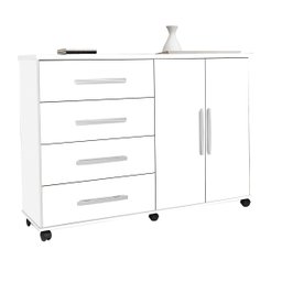 Cômoda Sapateira Master 4 Gavetas 2 Portas Branco para Quarto - 1
