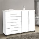 Ver imagem 2 de Cômoda Sapateira Master 4 Gavetas 2 Portas Branco para Quarto