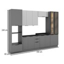 Ver imagem 4 de Cozinha Completa Lumina 13 Portas 4 Gavetas com Vidro 917464 Cinza - Telasul