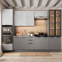 Ver imagem 1 de Cozinha Completa Lumina 13 Portas 4 Gavetas com Vidro 917464 Cinza - Telasul