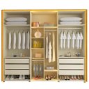 Ver imagem 4 de Guarda-Roupa Casal 6 Portas 2 Portas Reflecta com LED com Pés 100% MDF Lumina Marrom/Marrome/Off White