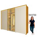 Ver imagem 5 de Guarda-Roupa Casal 6 Portas 2 Portas Reflecta com LED com Pés 100% MDF Lumina Marrom/Marrome/Off White