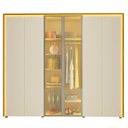 Ver imagem 2 de Guarda-Roupa Casal 6 Portas 2 Portas Reflecta com LED com Pés 100% MDF Lumina Marrom/Marrome/Off White