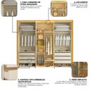 Ver imagem 6 de Guarda-Roupa Casal 6 Portas 2 Portas Reflecta com LED com Pés 100% MDF Lumina Marrom/Marrome/Off White