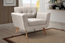 Ver imagem 4 de Conjunto 2 Poltronas Bruna Estilo Living Moderna Decoração Sala Recepção - Linho Bege