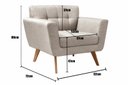 Ver imagem 5 de Conjunto 2 Poltronas Bruna Estilo Living Moderna Decoração Sala Recepção - Linho Bege