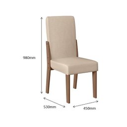 Conjunto Mesa Sala de Jantar 4 Cadeiras 1,10m Dubai Amêndoa - 4