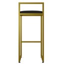 Ver mais imagens de Kit 03 Banquetas Altas Para Cozinha Sala De Jantar Hanna L02 Dourado Suede Preto - Lyam Decor