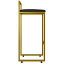 Ver imagem 7 de Kit 03 Banquetas Altas Para Cozinha Sala De Jantar Hanna L02 Dourado Suede Preto - Lyam Decor
