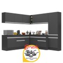 Ver imagem 3 de Cozinha Completa de Canto Veneza Mp2102 Multimóveis Preto/branco + Brinde Jogo de Panelas Tramontina