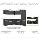 Ver imagem 4 de Cozinha Completa de Canto Veneza Mp2102 Multimóveis Preto/branco + Brinde Jogo de Panelas Tramontina