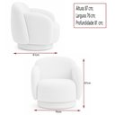 Ver imagem 4 de Poltrona Decorativa Oliva Base Fixa Courino Off White - Sallar Home