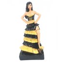 Ver imagem 5 de Esculturas Orixás Exú e Pomba Gira Dourado Preto 16 Cm