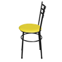 Ver imagem 4 de Jogo 2 Cadeiras Para Cozinha Epoxi Craqueada Assento Estofado - Amarelo