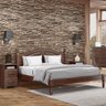 Conjunto Quarto: Cama Casal Queen, 2 Mesas de Cabeceiras 2 Gavetas Café Ouro Madeira Pinus - Finestr - 1