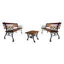 Ver imagem 1 de Conjunto de Bancos (1,50m) e Mesa (50cm) Modelo Francês Madeira Maciça