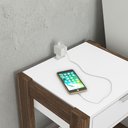 Ver imagem 3 de Mesa de Cabeceira 1 Gaveta AZ1016 Branco/Nogal - Tecno Mobili