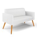 Ver imagem 1 de Sofá Namoradeira Pés Palito Castanho Marisa Corino D03 - D\'rossi Cor Branco
