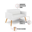 Ver imagem 4 de Sofá Namoradeira Pés Palito Castanho Marisa Corino D03 - D\'rossi Cor Branco